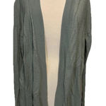 Gap Green Cardigan Horizontal Ribbed 100% Cotton Long Sleeve Medium Tall EUC Photo 0