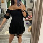 Free People Black Be Your Baby Lace Mini Short Cocktail Photo 6