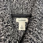 LL Bean Black Marled Pullover Cable V Neck Shawl Collar Cotton Sweater SMALL Photo 7