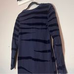 Boden Sweatshirt Dress Cotton Navy Blue Velvet Burnout Zebra Tiger Stripes 4R Size 4 Photo 7