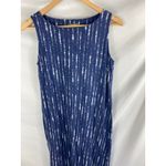 Denim & Co Naturals Linen Blend Midi Dress in Indigo White Pattern Size XSP Blue Photo 2