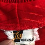 Vintage Red ruffled women’s blouse size 44 secretary top button down Photo 2