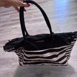 Victoria's Secret Victoria’s Secret Duffle Bag Pink Black Stripe Travel Dance weekender Overnight Photo 5