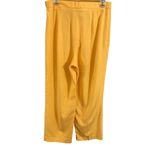 Isassi 2 piece pants suit, yellow, linen blend, USA, Vintage, size 10, large Yellow Photo 1