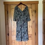 Valerie Stevens  Silk Paisley Print Beaded Midi Dress Size 10 Photo 7