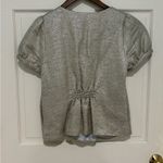 Loeffler Randall Puff Sleeve Metallic Gold Peplum Blouse Size 4 Romantic Femme Photo 4
