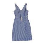 J.Crew  Coastal Grandma Preppy Striped V Neck Rope Tie Waist Dress Blue White 0 Photo 2