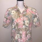 Denim Republic vintage pastel floral short sleeve button down shirt Pink Size 8 Photo 1
