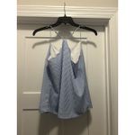 J Crew Womens Blue White Striped Scallop Spaghetti Strap Tank Top Size 8 Preppy Photo 2