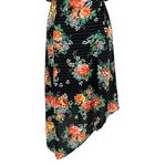 Walter Baker Floral Asymmetric Dress Ruffled Shoulders Black Multi Size Large Photo 3