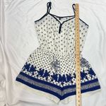 Mm Mm Mm Floral Romper Blue White Summer Boho Size M Lined Adjustable Straps Size M Photo 14