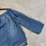 Cloth & Stone  Women’s Denim Off Shoulder Chambray Blouse Top Longsleeve Size L Photo 4