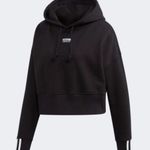 Adidas Women’s Trefoil Logo Black and White Crop Hoodie Size S Photo 1