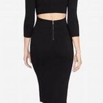 Rachel Roy Black Long Sleeve Open Back Knit Ribbed Long Sleeve Sheath Dress S Photo 0
