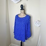 Lilly Pulitzer NTM:  Royal Blueish Purple Langston Blouse with Polka Dots Sz XL Photo 4