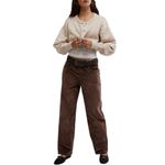 Free People Risk Taker High Rise Straight Leg Corduroy Pants Chocolate Size 31 Photo 1