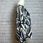 Chico's Navy Beige Abstract Print Long Sleeve Knit Top Women's 0 Small Photo 1