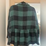 American Eagle  Plaid Peplum Flannel Top Size Medium Photo 2