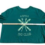 Colsie Womens Green Aspen Ski Club Cropped Graphic Tee Sz L Size L Photo 5