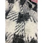 August Silk Women's Black and White Fuzzy Plaid Open Front Cardigan size L Photo 5