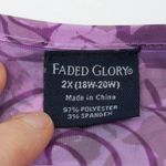 Faded Glory  Womens Floral Babydoll‎ Top Size 2X Embellished Purple Whimsigoth Photo 3