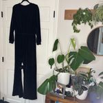 Suzie Kondi Selvi Black Velour Velvet V Neck Long Sleeve Jumpsuit Size XL Wrap Photo 10