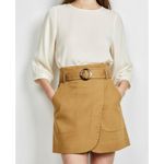 Sézane Leandra Cotton Twill Belted Wrap Mini Skirt, Camel, FR34/US2 Photo 1