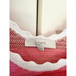 Loft Pink White Orange Knit Scoopneck Tank Top Size Small Cotton Photo 4