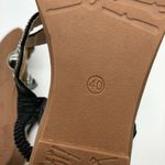 Womens Sandals Slip On Ankle strap Rhinestones Shimmer Black Size 40 US 8 Photo 4