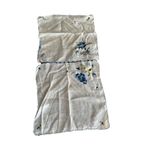 Vintage Ladies 2Pc Hankie Set Embroidered Blue Floral Dainty Regency Feminine Photo 3