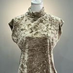 Light Brown Elliott Lauren Crushed Velvet Mock Neck Top Size M EUC Size M Photo 0