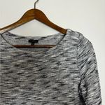 Talbots  Blue Gray White Metallic Tweed Marled Long Sleeve Top Photo 8