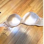 Lily Of France  Strapless Bra 38D Clear Straps Lingerie Beige EUC Photo 1