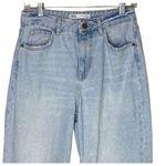 ZARA  Relaxed Y2K Style High Rise Wide Leg Raw Hem Casual Jeans 4 Blue #2829 Photo 2