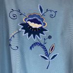 Indigo Moon floral embroidered jacket coat, blouse & skirt set size 1X Blue Photo 5