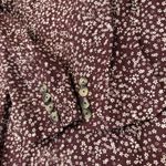 Free People  Maggie Floral Linen Blazer Jacket Women’s 6 Burgundy Boho Corpcore Photo 10