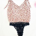 Free People Intimately Bare It All Animal Leopard Print Draped Front Bodysuit Photo 3