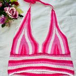 Hollister Pink crochet Halter Top Photo 3