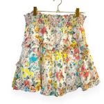 Urban Outfitters  Jessa Chiffon Smocked Floral Ruffle Mini Skirt Size L Photo 15