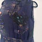 Babaton Aritzia Women's Floral Silk Benedict Sleeveless Shirt Dress Navy Medium Photo 10