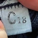 Via Seta Silk Blend Navy Blue Ribbed Collared 1/4 Zip Sweater, size M Photo 4