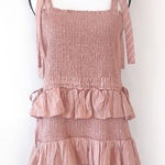 House of Harlow 1960 Blush Tiered Mini Dress Pink Size L Photo 0