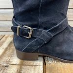 Vintage J.Crew Black Suede Tall Riding Boots Made in Romania Leather 80513 Sz 8 Blue Photo 6