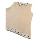 Storybook Knits Sz L Granny Core Beaded Floral Zip Beige Cardigan Sweater Set Size L Photo 7