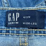 Gap Women's Blue High Waisted Cropped Wide Leg Baggy Palazzo Denim Jeans Size 27 Photo 3