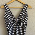 Adore Me  Gingham White & Black One Piece Swimsuit Ruched Size 0X Photo 3