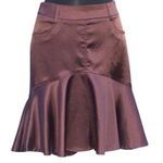 Cache  Luxe Expresso Tulip Metallic Sheen Event Skirt New Day Office $138 NWT Photo 0