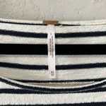 Free People  French Kiss Mixed Media Top, Stripe Blue White, High Low, Size XS Photo 4