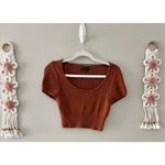 Kendall + Kylie  Crop Top Short Sleeve Size Small Knit Boatneck Pullover Photo 2