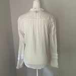 Faherty white cotton button front long sleeve top size S Photo 4